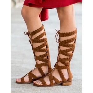 *NEW* Joyfolie Girls Toddler Size 11 Vilette Gladiator Brown Lace Up Sandals
